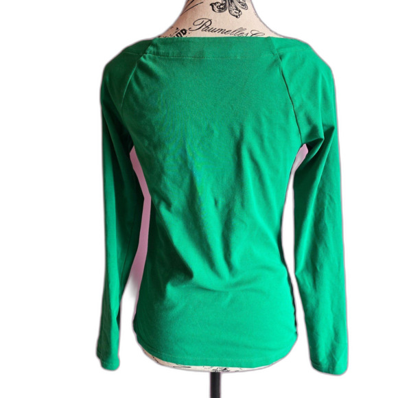 Lauren Ralph Lauren green casual business boat neck long-sleeved top medium - Picture 4 of 8